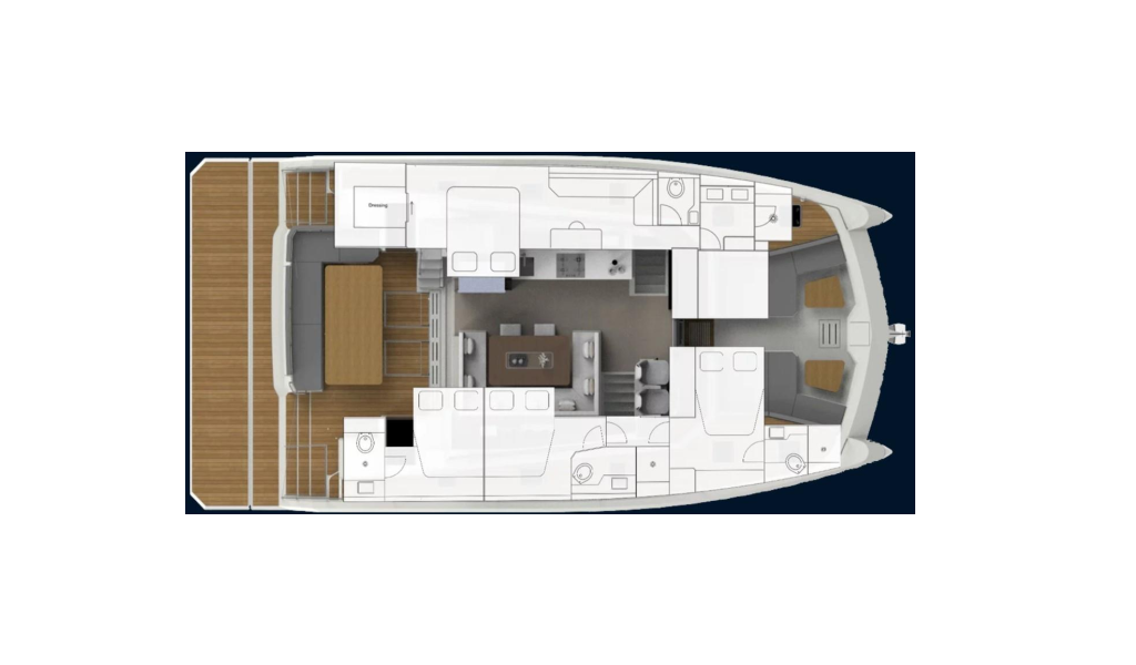 Power catamaran Aventura 50 Kamchatka