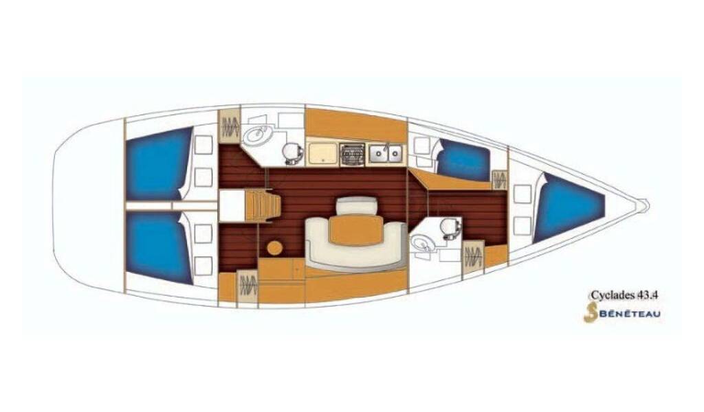 Sailing yacht Cyclades 43.4 Too Lucky