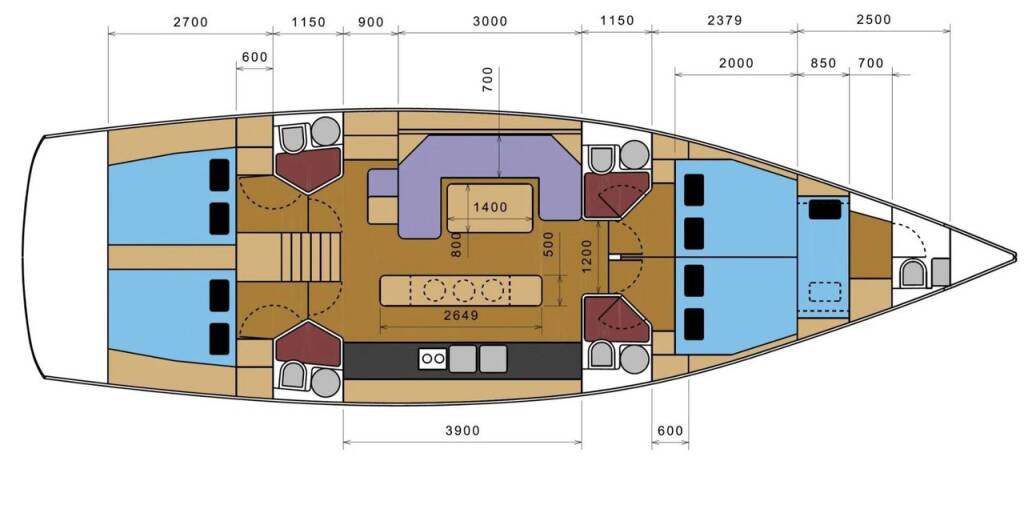 Sailing yacht D&D Kufner 54 Aurora Blu