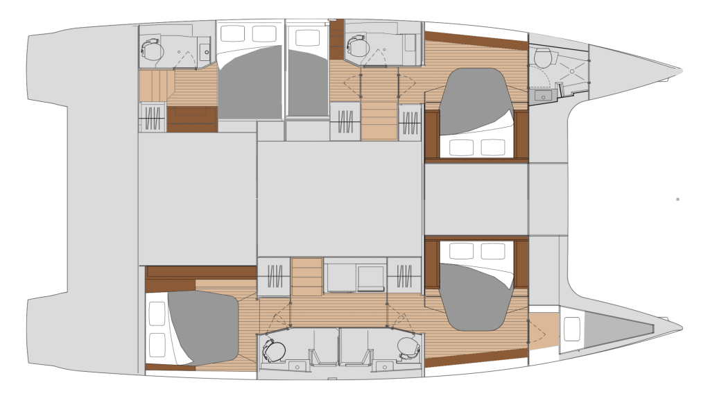 Katamaran Fountaine Pajot Saona 47 Quintet Red Rose