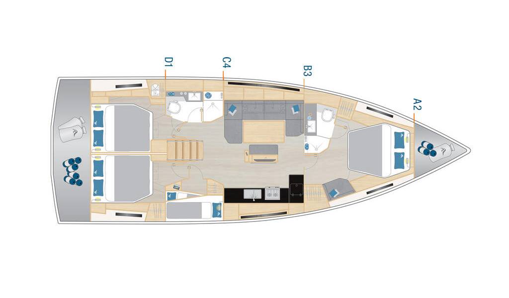 Segelyachten Hanse 460 Binlik Owner's