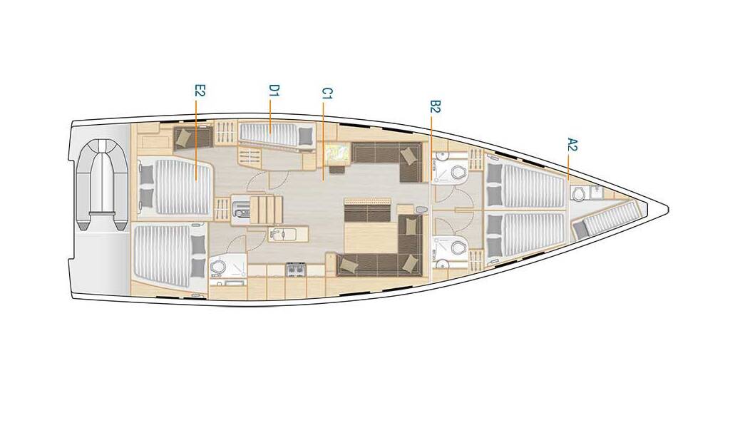Sailing yacht Hanse 548 Adele