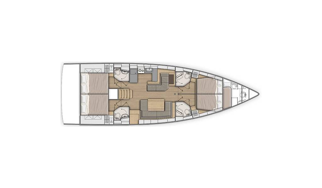 Sailing yacht Oceanis 51.1 Living in sea