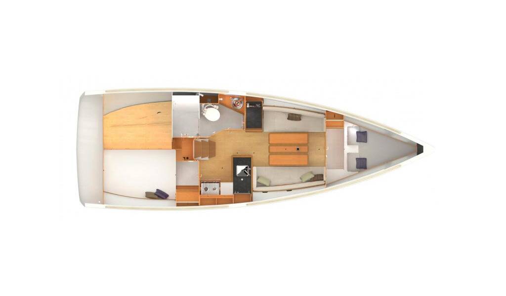 Sailing yacht Sun Odyssey 349 Glasswing